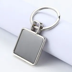 制造设计标志矩形空白定制金属钥匙链定制金属皮革钥匙链雕刻金属钥匙链