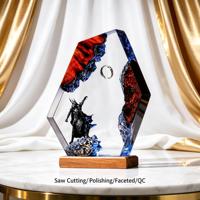 Lampe LED en résine faite à la main en forme de fleur, veilleuse, statue de plongée, thème sous-marin, cadeau de Noël, fête des Mères
