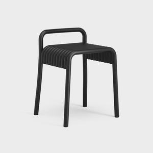 Tabouret de bar en tuyau industriel avec siège en bambou naturel, tabouret sans dossier en métal de style vintage pour restaurant, bar, café, salon de thé - Product Image 6