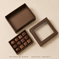 Boîte cadeau en chocolat personnalisée en deux parties, couleur brun foncé, avec séparateur, pour l'emballage de truffes et de bonbons