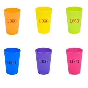 Custom Logo Printing 5.5oz Smooth Stadium Cups PP Reusable Clear Plastic Cup Stackable Water Drinking Cups