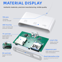 Adaptateur de carte SD TF portable haute vitesse Type-C 3 en 1, connecteur multi-en-1, lecteur de carte mémoire, hub USB, lecteur de carte pour téléphone portable