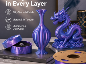 เส้นใยพิมพ์ 3 มิติ Silk PLA ขนาด 1.75 มม. น้ำหนัก 1 กก. สีน้ำเงินม่วงเมทัลลิกเงา สำหรับเครื่องพิมพ์ 3 มิติ Bambu Lab Creality FDM - Product Image 6