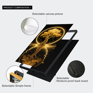 Peinture décorative moderne pour entrée de grand salon, Arbre doré, Nature morte, Murale de luxe pour <span class=keywords><strong>couloir</strong></span> et décoration intérieure - Product Image 4