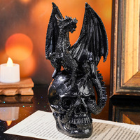 Figurines en résine personnalisées OEM, dragon ailé, statue gothique, finition bronze vintage, polyrésine, décoration gothique pour la maison, ornements de fête