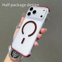 Coque de téléphone magnétique sans bordure pour iPhone 17 Air 16 Plus 15 14 Pro 13 Pro Max 12, protection intégrale des quatre coins