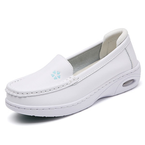 Women Slip On White <b>Nursing</b> <b>Shoes</b> Leather Upper Air Cushion Sole Comfort Hospital Working Footwear - Product Image 5