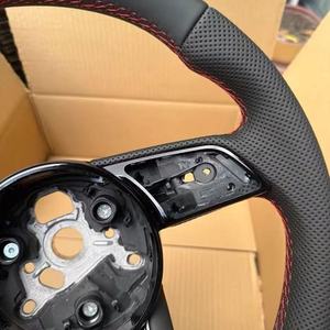 Volant personnalisé tout cuir pour Audi A3 A4 B6 <span class=keywords><strong>RS6</strong></span> C8 RS3 8V SQ8 SQ5 B8 B8.5 B9.5 Q3 S3 R8, style sport - Product Image 2