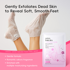 Masque exfoliant pour les pieds Laikou Japan <span class=keywords><strong>Sakura</strong></span>, chaussettes de soin des pieds OEM, éliminateur de callosités, produits de soin des pieds pour pédicure - Product Image 2