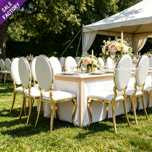Sillas de Acero Inoxidable Blancas para Decoración de Fiestas, Sillas Modernas Doradas para Bodas, Cenas, Hoteles, Banquetes y Eventos, Personalizadas de Fábrica - Product Image 1