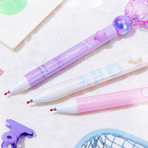 Nouveauté : Stylo gel perlé en plastique pour fille, stylo rotatif perlé DIY pour enfants, papeterie mignonne pour étudiants, stylo neutre perlé - Product Image 4
