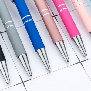 Multi-Color Retractable Office Student Stationery Rubber Coated Metal Custom Logo Touchscreen Aluminum Barrel Ballpoint <b>Pen</b> - Product Image 3