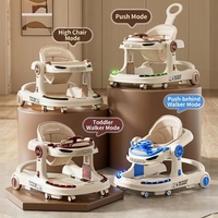 Marche-bébé pliable avec roues et siège, design anti-jambes arquées, hauteur réglable, marche-bébé musical avec plateau, roues silencieuses