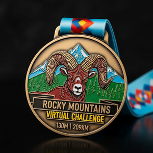 Médailles personnalisées en alliage <span class=keywords><strong>de</strong></span> zinc sur le thème des monuments urbains, avec relief 3D et émail souple, pour événements <span class=keywords><strong>de</strong></span> course <span class=keywords><strong>de</strong></span> marathon - Product Image 5