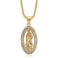 Pendentif spirale en acier inoxydable plaqué or 18 carats avec zircon incrusté, motif floral, style hip-hop, unisexe, pour fêtes, vente en gros