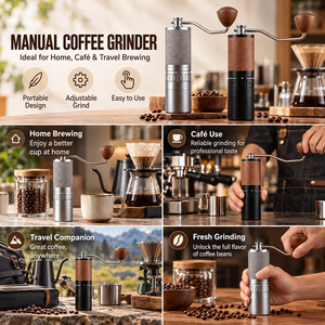 Kingze เครื่องบดกาแฟด้วยมือแบบมืออาชีพพร้อมที่จับปรับได้, เครื่องบดกาแฟมือปรับได้สำหรับแบรนด์ระดับโลก - Product Image 3