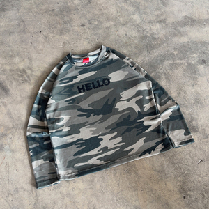 Chemises à manches longues en tricot gaufré thermique pour homme, col rond, style automne, impression camouflage personnalisée DTG, design décontracté, chemises en tricot gaufré pour homme - Product Image 1