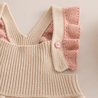 Combinaison en tricot pour filles Engepapa, printemps-automne, coton, combinaison pour bébé, sans manches, fermeture à boutons, vêtements pour bébé