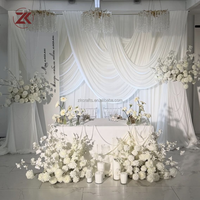 ZKAI Décoration de scène de mariage, tissu de rideau extensible en polyester, draperie, cantonnière, draperies transparentes, draperie de mariage en soie glacée