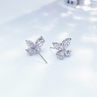 Boucles d'oreilles minimalistes élégantes en or jaune 18 carats avec diamant de laboratoire solitaire carré polyvalent, style princesse, et manchette d'oreille en diamant