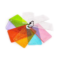 Ventes directes d'usine 4x8ft 1/8 pouces feuille acrylique de paillettes d'argent de confettis transparents