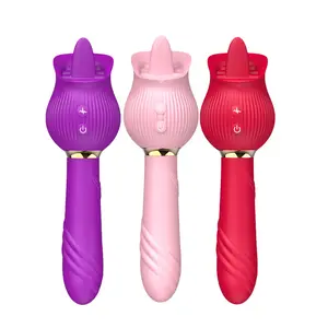 New play Multiple pleasures Suck clitoris pink red purple vibrator rose shaped with Simple cleaning