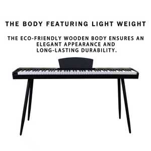 Piano numérique portable Beisite V-80, 88 touches, rechargeable, léger, avec planche sonore en bois massif - Product Image 3