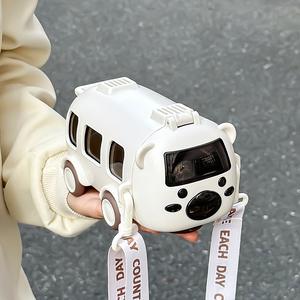 Botella de agua infantil con diseño de coche de dibujos animados rosa con pajita para niños de 2 a 4 años, primavera 2024 - Product Image 5