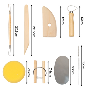Ensemble <span class=keywords><strong>de</strong></span> 8 couteaux à modeler en métal BOMEIJIA avec outils en fer et en bambou pour la <span class=keywords><strong>peinture</strong></span> et la poterie - Product Image 6