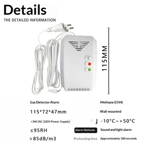 Haushalts-Gasleck-<span class=keywords><strong>Alarm</strong></span> für Küchen: Erkennung von Erdgas & Flüssiggas, Kabelgebundener Ton- & Lichtalarm mit 20m Reichweite - Product Image 5