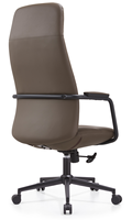 Chaise de bureau pivotante en cuir haut de gamme avec dossier haut, hauteur réglable et base chromée pour bureau à domicile
