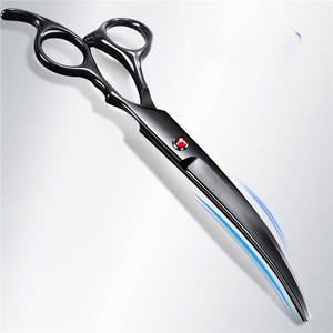 Juego de tijeras para peluquería de mascotas, chapadas en negro, de 7 pulgadas, de acero inoxidable, multifuncionales, para recortar el pelo de gatos - Product Image 1