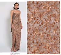 Tissu 100% rayonne / faux velours / rayonne imprimée / imprimé floral / tissu imprimé numérique effet flock / viscose pour robe
