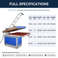 Máquina de Prensa de Calor Manual de Gran Formato para Impresión por Sublimación en Tela y Transferencia DTF