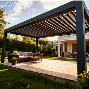 Pérgola de Aluminio Resistente de 3x6m, Gazebo con Techo Impermeable y Resistente al Viento, para Jardín, Barbacoa, Comedor, Patio, Familia, Naturaleza, LUMISONG - Product Image 2