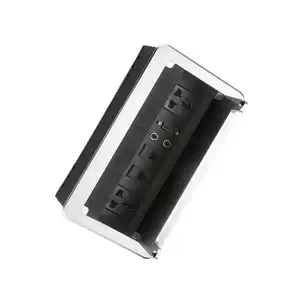 OSWELL Customize Aluminum panel UK power outlet Brush flip cover Electrical Cable Cubby usb data Desktop Socket