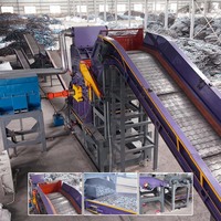 Ligne de recyclage de vélos usagés, de carrosseries de voitures, de cadres de vélos, de blocs moteur, de métal en acier, fer et aluminium, avec broyeur de métaux à marteaux