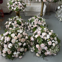 Nouvel Arrivage – Arrangements Floraux de Mariage en Gros de 70 cm : Roses Roses Romantiques et Hortensias Verts pour Décoration de Table