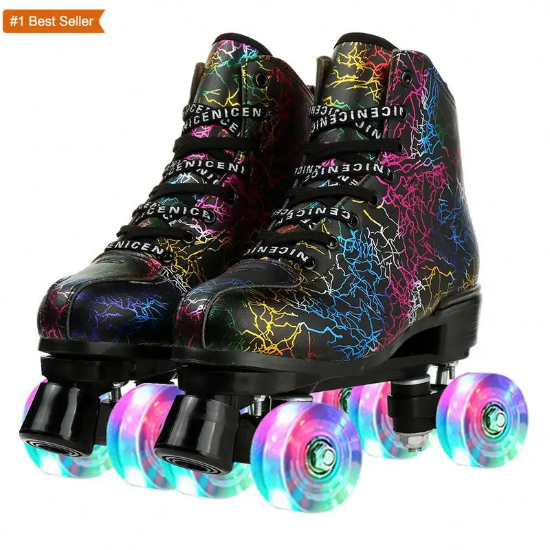 Istaride New Ice Skates Erwachsene Doppelreihe-Roller Skates leuchtende Räder Rollschuhlaufen Herren und Damen-Rollerschuhe Skates