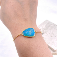 Mode Bleu Turquoise Gemstone Accessoires Connecteur Géode Agate Naturelle Pour La Fabrication De Bijoux