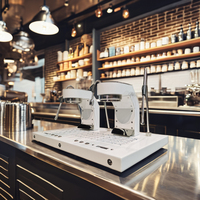 Machine à café expresso professionnelle italienne intégrée à 2 groupes, sous comptoir