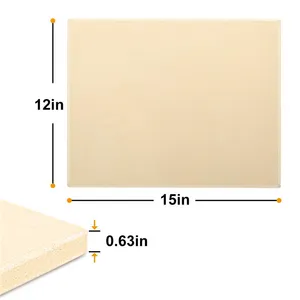 Piedra de Pizza refractaria con forma cuadrada amarilla, para café, barbacoa Rectangular, hornear con asas, 15 pulgadas - Product Image 1