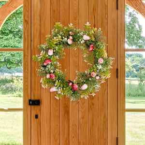 TH-73 bên ngoài quanh năm giả hoa nhựa với cành cơ sở tròn treo nhân tạo mùa xuân mùa hè cây xanh Vòng Hoa - Product Image 1