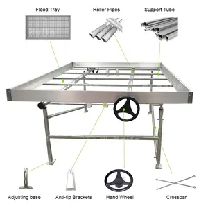 Abs Plastic Rolling Bench With Tray Ebb And Flow Flood Grow Table Seedbed Nursery Seed Grow Bed