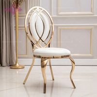 Chaise de mariage de luxe en acier inoxydable pour banquets d'hôtel et événements en plein air, durable, empilable, design moderne