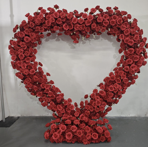 Fondo Floral Rojo en Forma de Corazón para Boda, Decoración para Pedida de Mano, Flores Artificiales para Celebración - Product Image 5