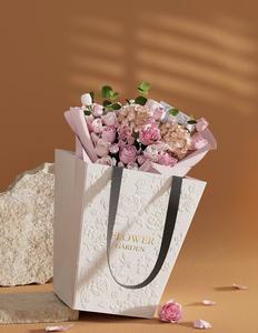 <strong>Trapezoid</strong> Customized Luxury Printed Design 3D Flower <strong>Bag</strong> Embossing Paper Gift <strong>Bag</strong> with Gold Stamping Foil Logo - Product Image 4