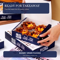Boîtes à gâteaux en carton 4 ou 6 compartiments, emballage plat pour pâtisseries et desserts, idéales pour petites entreprises, boulangeries et commandes à emporter de qualité alimentaire