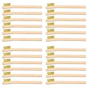 Factory Supply Custom Free Logo Professional Wood Small Tooth Brushes Brass Wire Brush for cleaning polishing