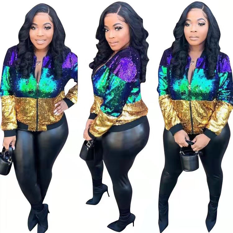 long sleeve sequin jacket